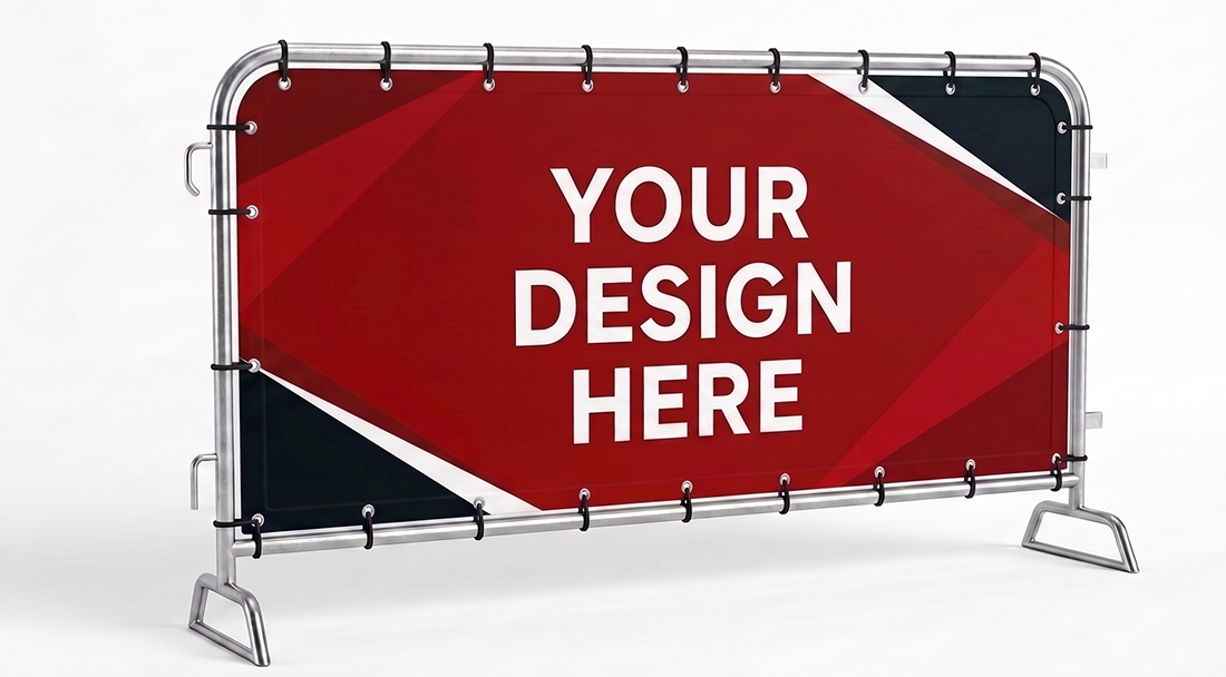 2.3m Crowd Barrier Covers & Banners Template