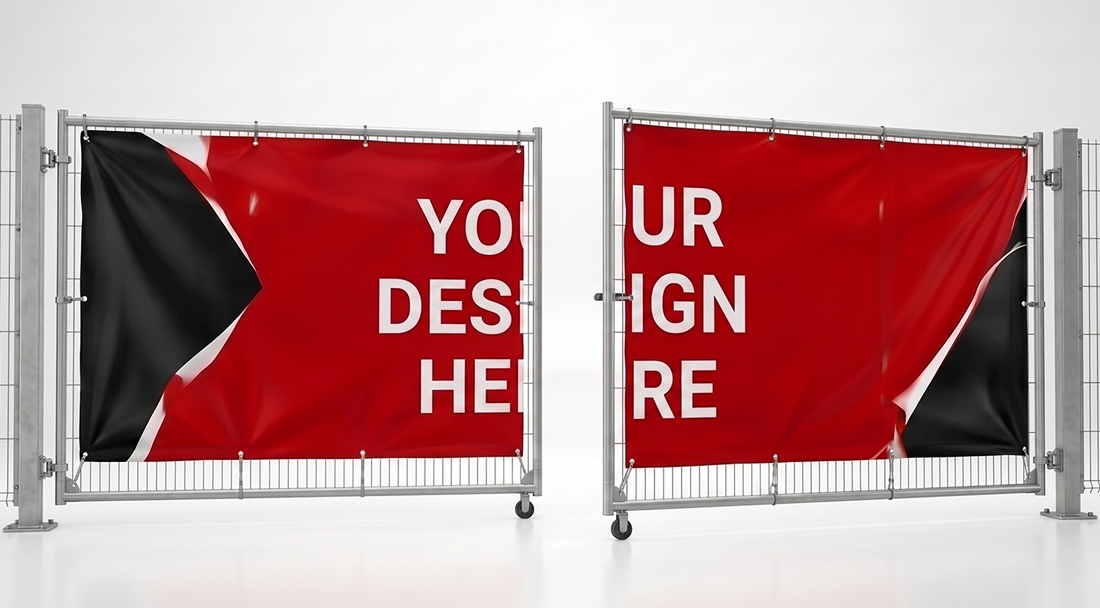 2100mm x 2100mm Heras Vehicle Gate Vinyl Banner Template