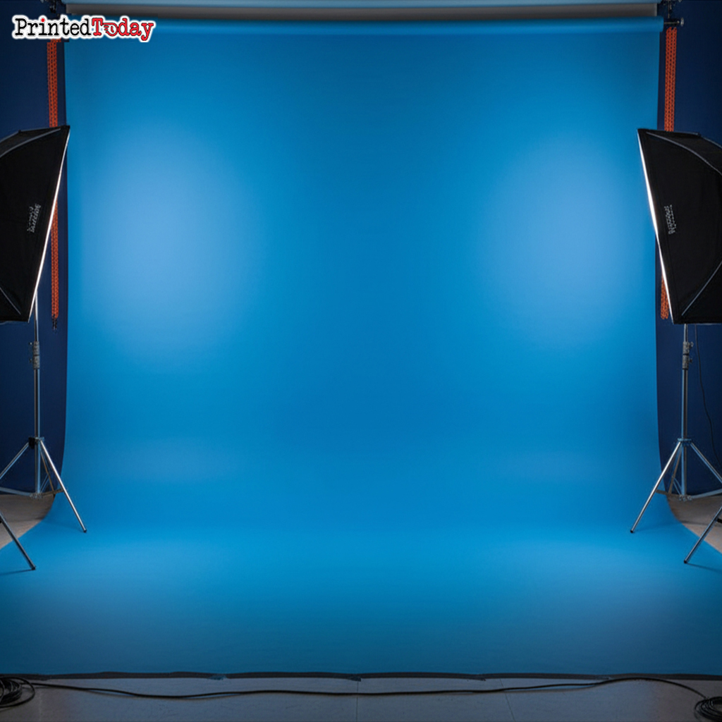 Blue Chroma Key Video  Backdrop Banner