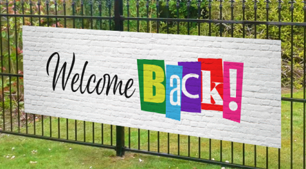 Back To school Wellcome Back, colourful Wall Banner