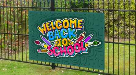 Welcome back to School, Multi colored Banner