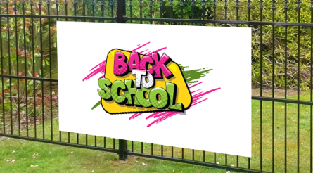 Back to School, white background banner