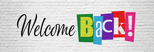 Back To school Wellcome Back, colourful Wall Banner