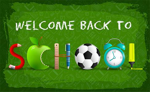 Back To school Wellcome Back, green Banner