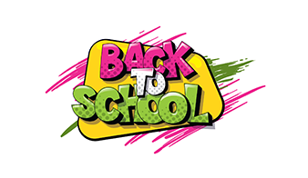 Back to School, white background banner