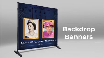 Remembering queen funeral Backdrop Banner