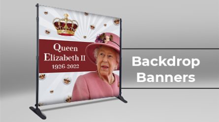 Remembering queen funeral backdrop banner