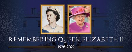 Remembering queen funeral banner