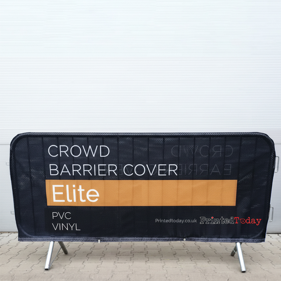 SINGLE SIDED CROWD BARRIER COVERS & BANNERS – PVC VINYL