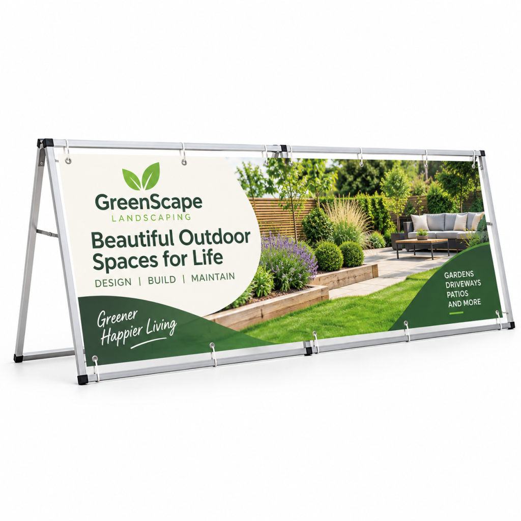 Outdoor Barrier Frame 3M x 1M (With Banner)