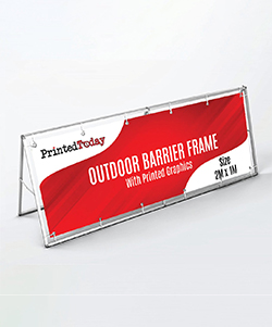 Outdoor Barrier Frame 2M x 1M (With Banner)
