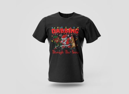 Dabbing through the snow t-shirt