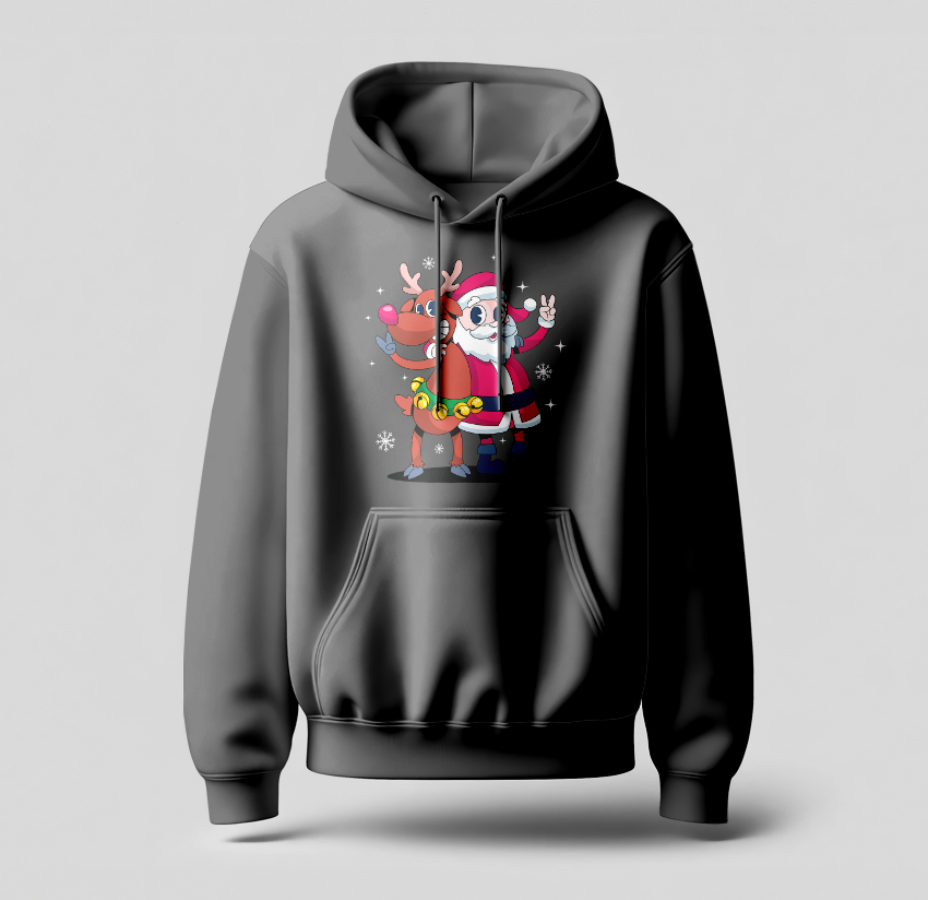 Santa & Reindeer Hoodie