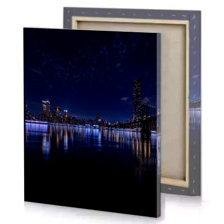 Water Views Bridge Night Canvas