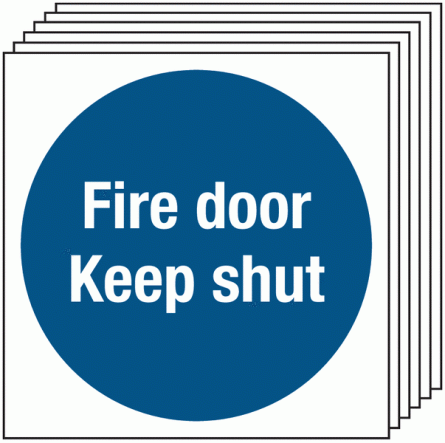 6-Pack Fire Door Keep Shut Signs