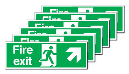 6-Pack Running Man/Right Diagonal Up Arrow Signs