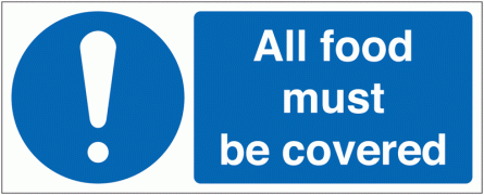 All Food Must Be Covered Sign (With Symbol)