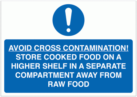 Avoid Cross Contamination Sign (With Symbol)