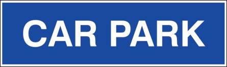 Car Park Text Traffic UV Resistant Sign Blue/White