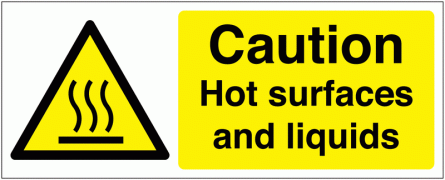 Caution - Hot Surfaces And Liquids Sign
