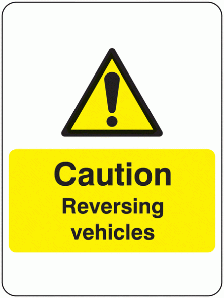 Caution Reversing Vehicles Temporary Post Mounted Sign