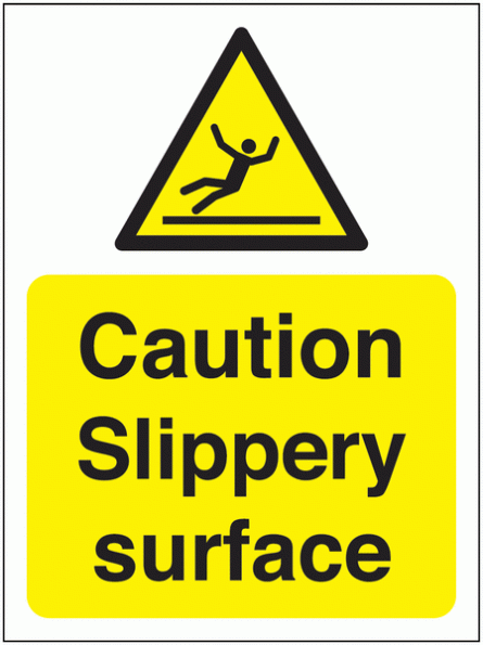 Caution Slippery Surface Sign
