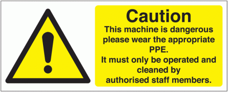 Caution This Machine Is Dangerous Sign (With Symbol)