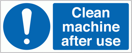 Clean Machine After Use Sign (With Symbol)