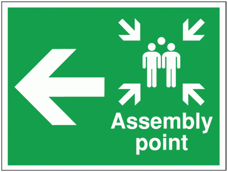 Construction Signs - Assembly Point Arrow Left