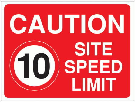 Construction Signs - Caution 10 MPH Site Speed Limit
