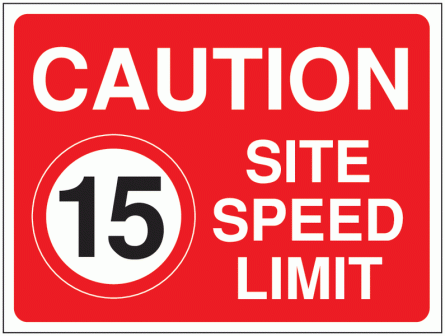 Construction Signs - Caution 15 MPH Site Speed Limit