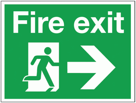 Construction Signs - Fire Exit Arrow Right