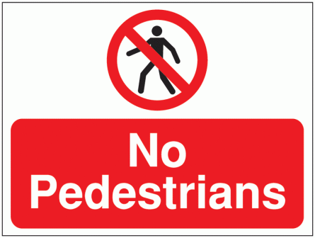 Construction Signs - No Pedestrians