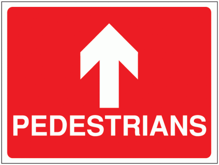 Construction Signs - Pedestrians Arrow Up