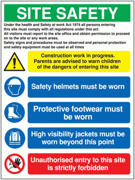 Construction Work/Unauthorised Entry... Site Signs