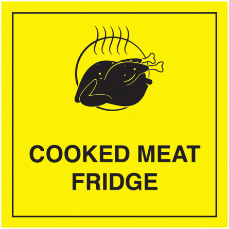 Cooked Meat Fridge Sign (With Symbol)