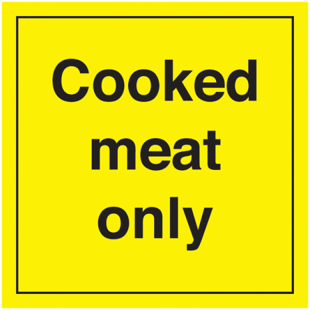 Cooked Meat Only Sign (Without Symbol)
