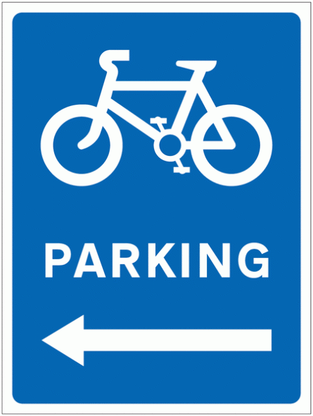 Cycle Parking Left Arrow Sign for Car Parks