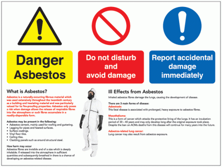 Danger Asbestos Signs with Health & Safety Guidance