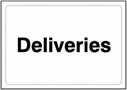 Deliveries Sign