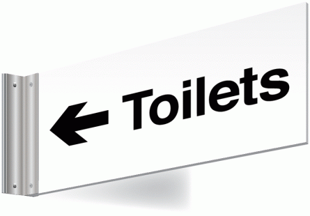 Double-Sided Directional Toilet Washroom Signs