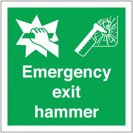 Emergency Exit Hammer Sign