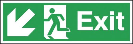 Exit Running Man Left Diagonal Arrow Down