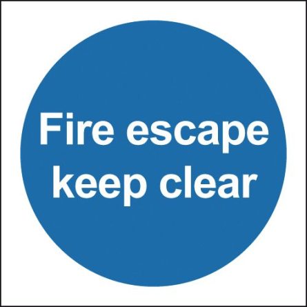 Fire Escape Keep Clear Signs