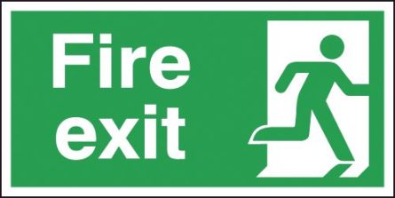 Fire Exit Running Man Right Sign