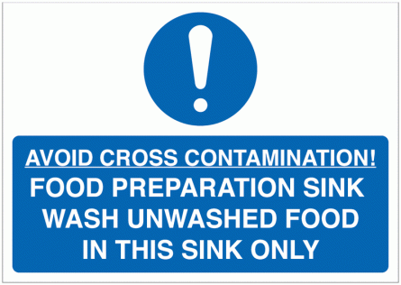 Food Preparation Sink Sign