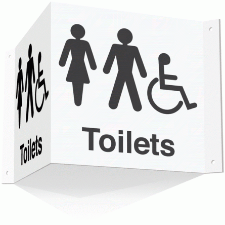 Male, Female Accessible Toilet Projecting Signs