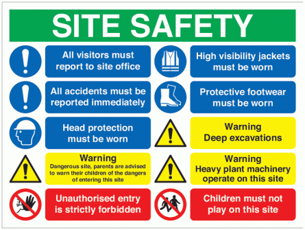 Message Site Safety Multi-Message Sign