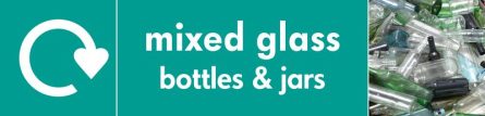 Mixed Glass - WRAP Glass Waste Recycling Pictorial Signs
