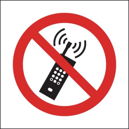 No Mobile Phones Symbol Window Fix Sign